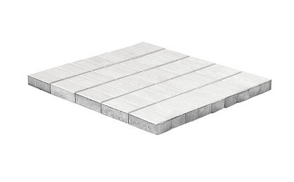 Тротуарная плитка Прямоугольник, Белый, h=40 мм
