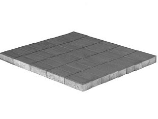 Тротуарная плитка Прямоугольник, Серый, h=60 мм, двухслойная.