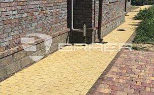 Тротуарная плитка Прямоугольник, Желтый, h=60 мм - Фото 