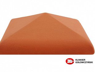Керамический колпак на забор ZG Clinker, цвет красный, С38, размер 380х380.