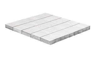 Тротуарная плитка Прямоугольник, Белый, h=40 мм - Фото 