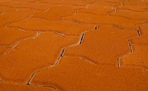Тротуарная плитка Волна, Красный, h=80 мм - Фото 