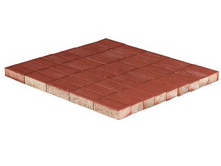 Тротуарная плитка Прямоугольник, Красный, h=40 мм.