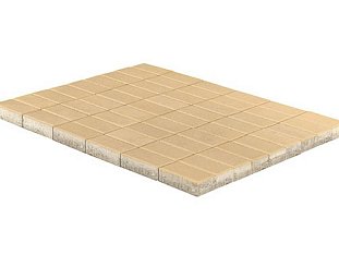 Тротуарная плитка Прямоугольник, Песочный, h=60 мм.