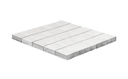 Тротуарная плитка Прямоугольник, Белый, h=60 мм