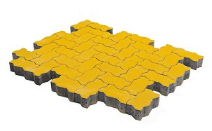 Тротуарная плитка Волна, Желтый, h=60 мм - Фото 