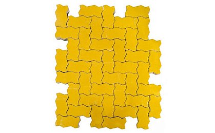 Тротуарная плитка Волна, Желтый, h=70 мм